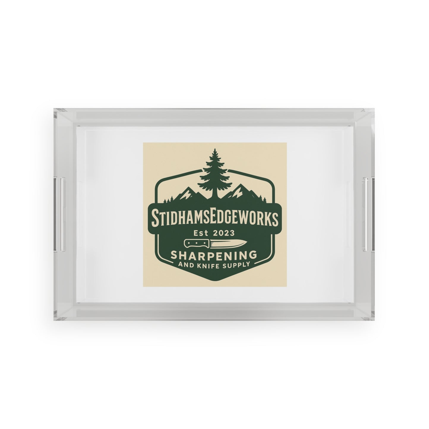 Rustic Acrylic Serving Tray for Entertaining, Kitchen Decor, Wedding Gifts, Home Organization, Personalized Gift