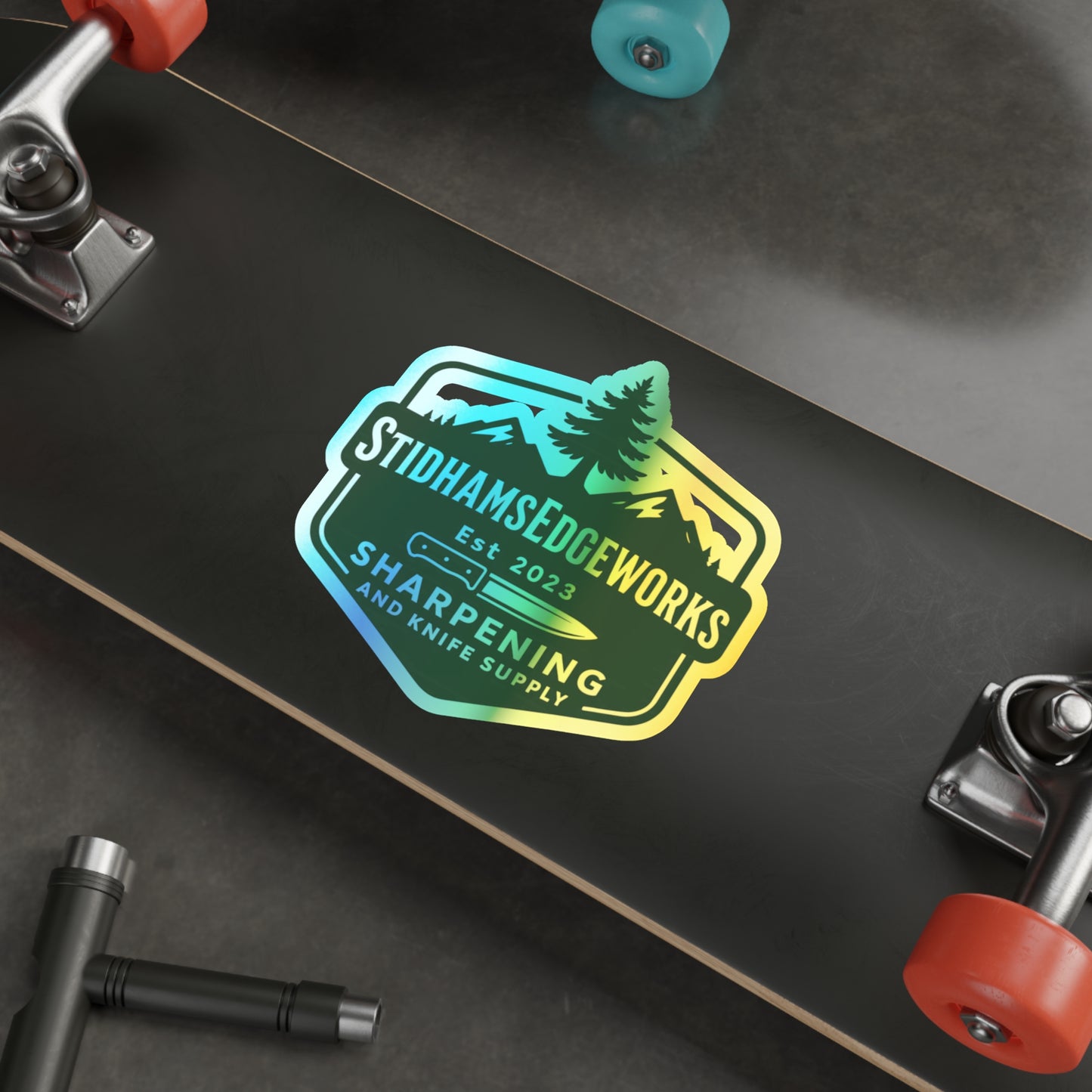 Holographic Die-Cut Stickers for Outdoor Enthusiasts | Vibrant Décor | Skateboard Accessories | Unique Gift | Custom Designs