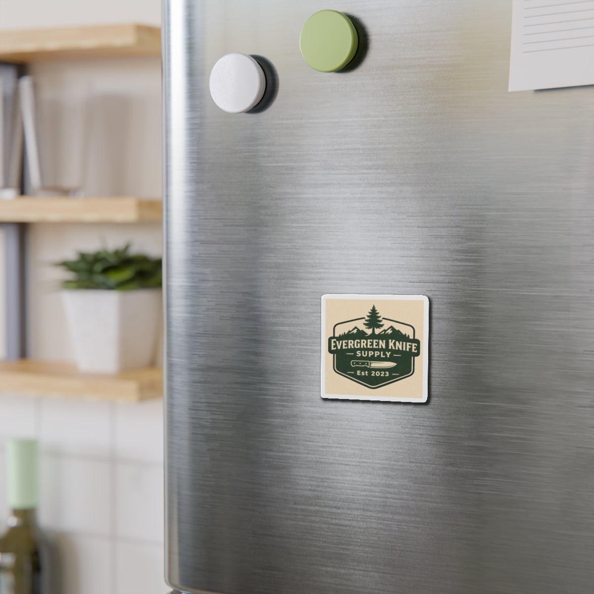 Evergreen Knife Supply Die-Cut Magnet — Outdoor Knife Logo Sticker (Est. 2023)