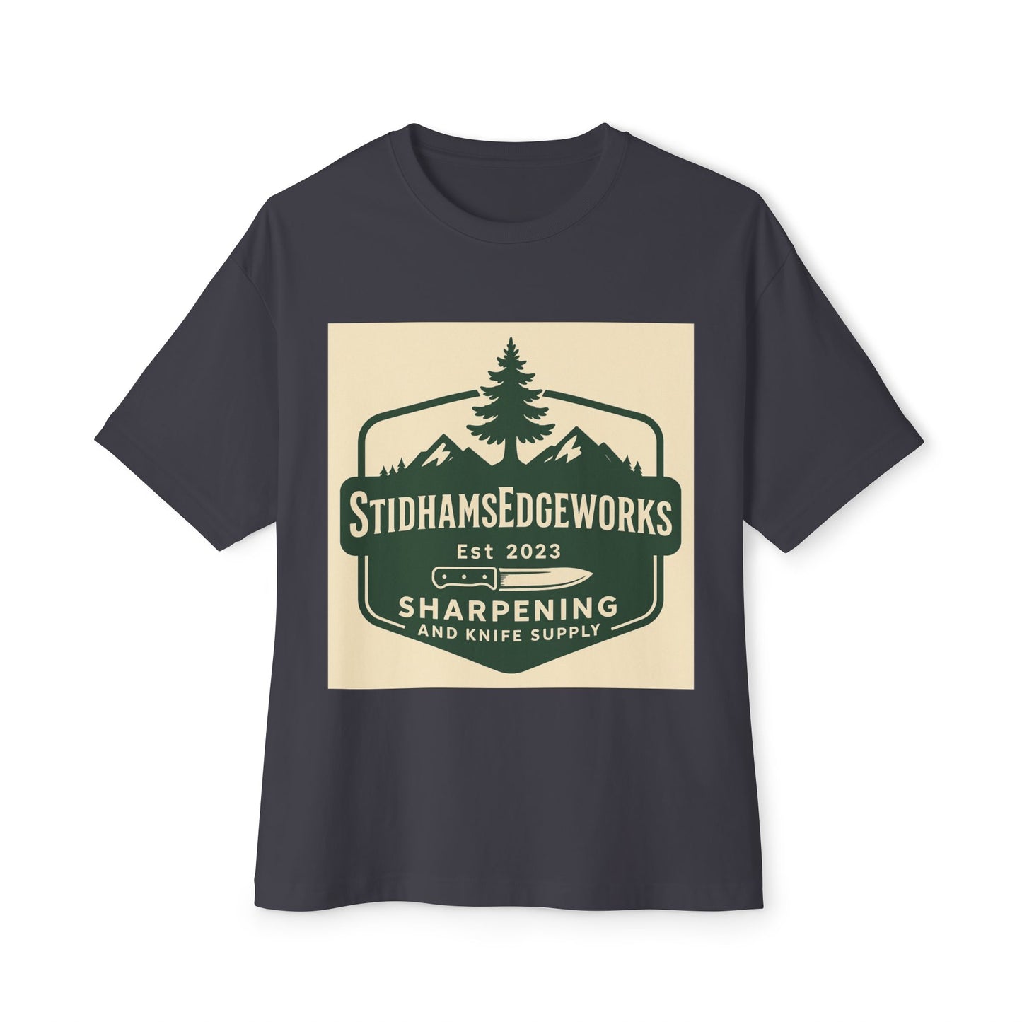 Unisex Boxy Tee with Vintage Knife Supply Design, Casual T-Shirt, Graphic Tee, Gift for Knife Enthusiasts, Summer Fashion