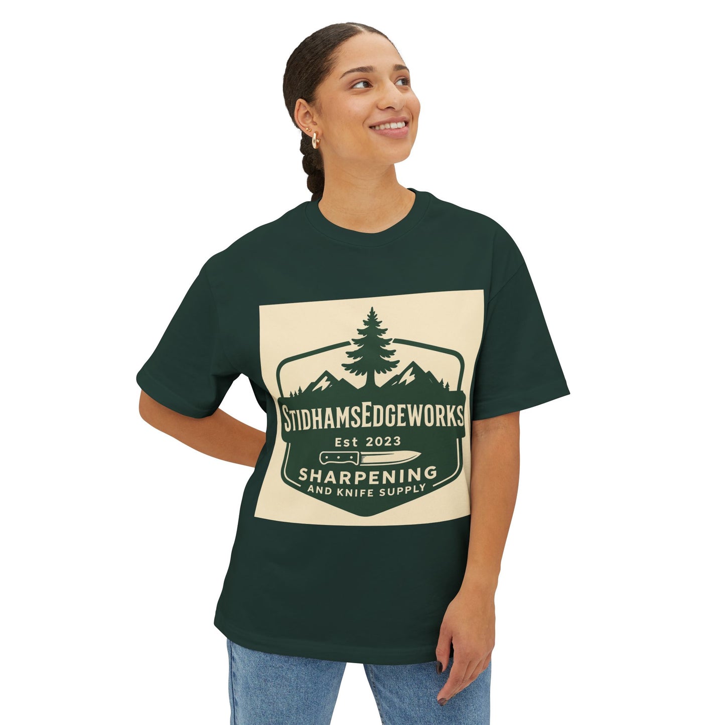 Unisex Boxy Tee with Vintage Knife Supply Design, Casual T-Shirt, Graphic Tee, Gift for Knife Enthusiasts, Summer Fashion