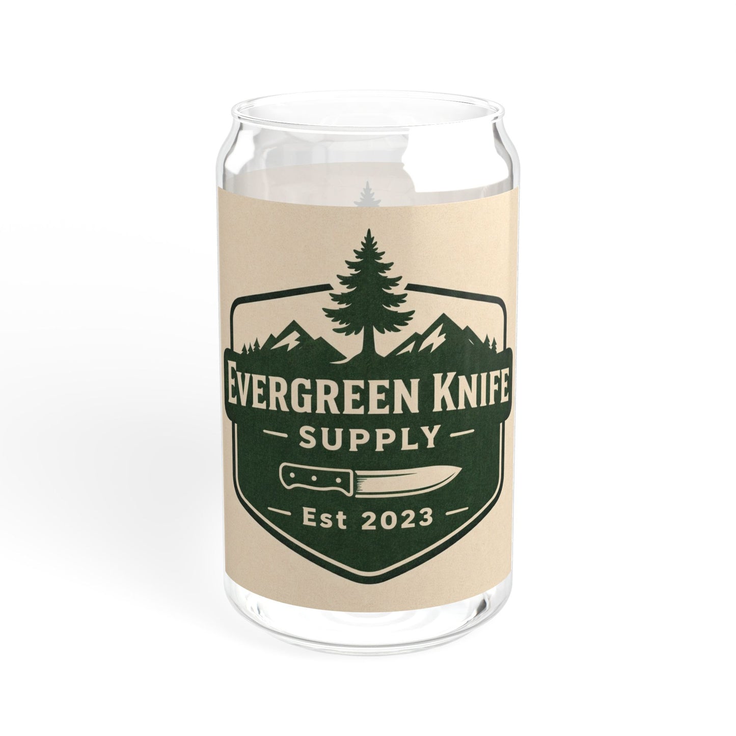 Evergreen Knife Supply 16oz Sipper Glass – Bamboo Lid Travel Tumbler