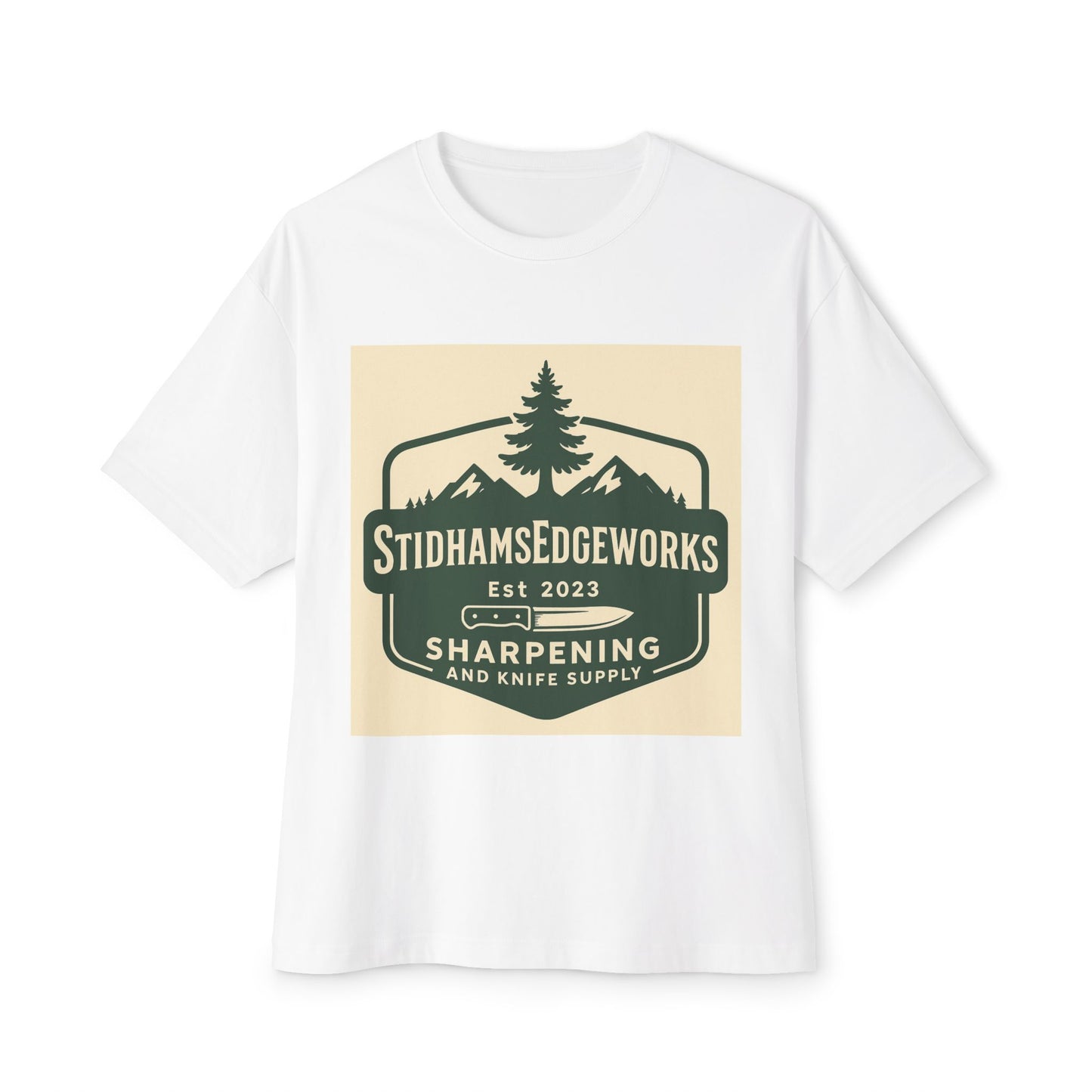 Unisex Boxy Tee with Vintage Knife Supply Design, Casual T-Shirt, Graphic Tee, Gift for Knife Enthusiasts, Summer Fashion