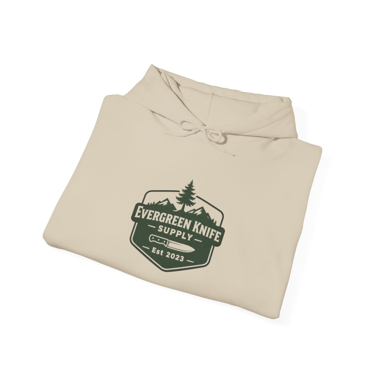 Evergreen Knife Supply Hoodie – Outdoor Camping Logo Sweatshirt