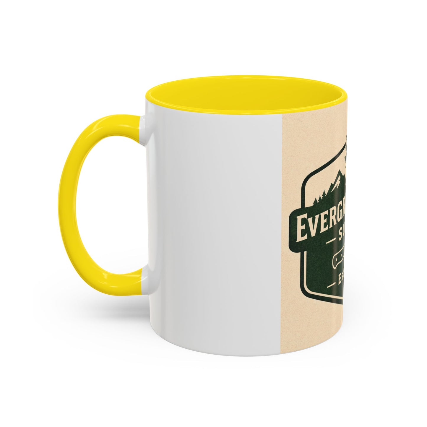 Evergreen Knife Supply Coffee Mug — Rustic Outdoor Logo Accent Mug