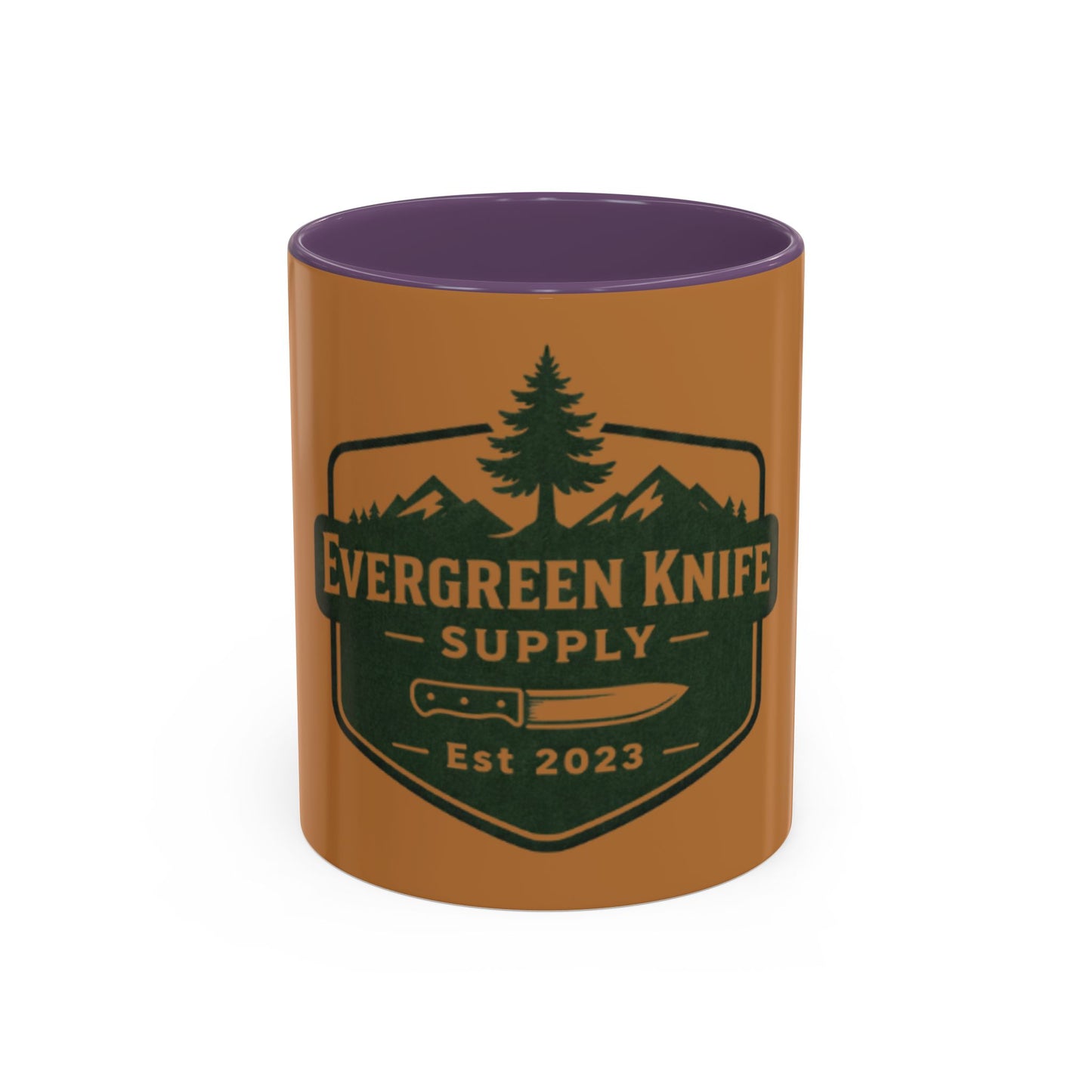 Evergreen Knife Supply Coffee Mug — Rustic Outdoor Camper 11/15oz Accent Mug