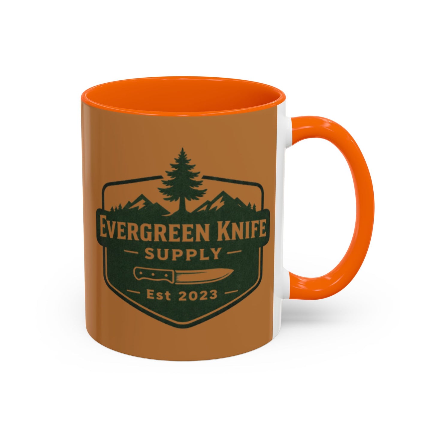 Evergreen Knife Supply Coffee Mug — Rustic Outdoor Logo Accent Mug