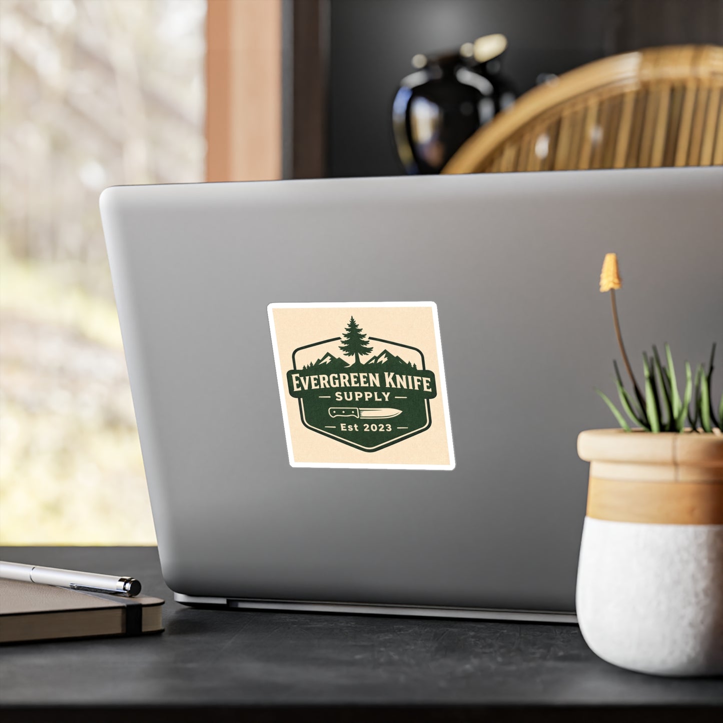 Evergreen Knife Supply Vinyl Sticker — Outdoor Knife Logo Decal (Kiss-Cut)