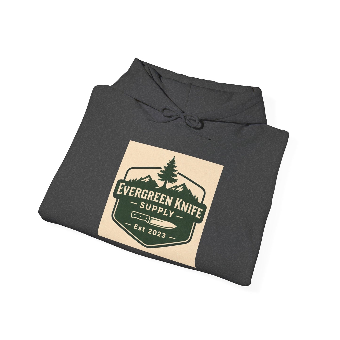 Evergreen Knife Supply Hoodie – Outdoor Camping Logo Sweatshirt