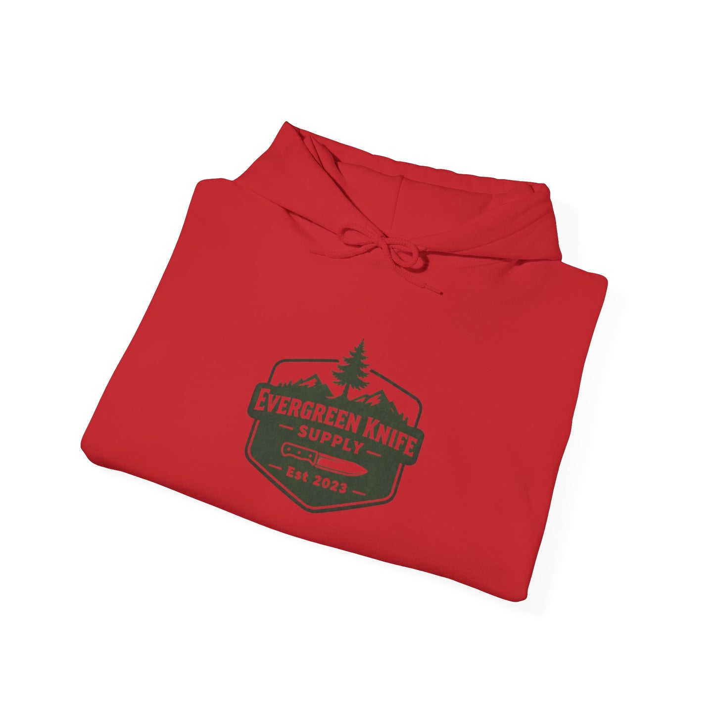Evergreen Knife Supply Hoodie – Outdoor Camping Logo Sweatshirt
