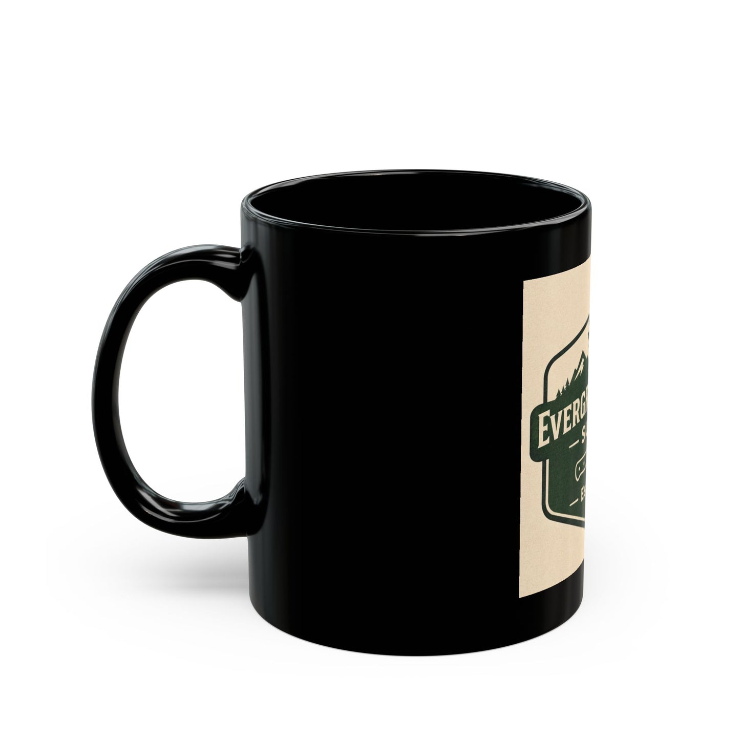Evergreen Knife Supply Logo Mug — Black Coffee Cup (11oz, 15oz)
