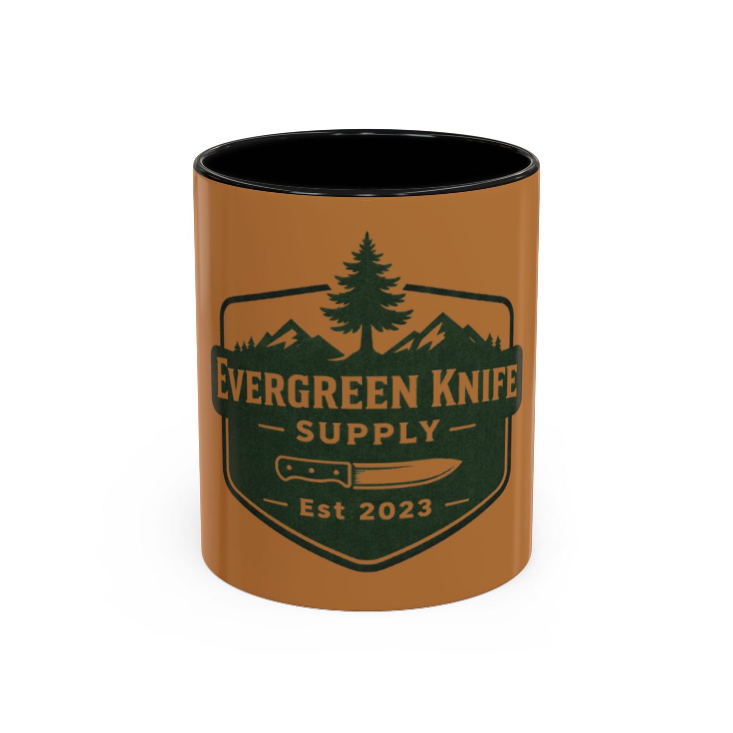 Evergreen Knife Supply Coffee Mug — Rustic Outdoor Camper 11/15oz Accent Mug
