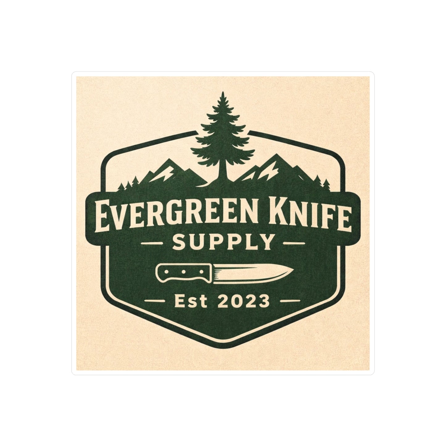 Evergreen Knife Supply Vinyl Sticker — Outdoor Knife Logo Decal (Kiss-Cut)