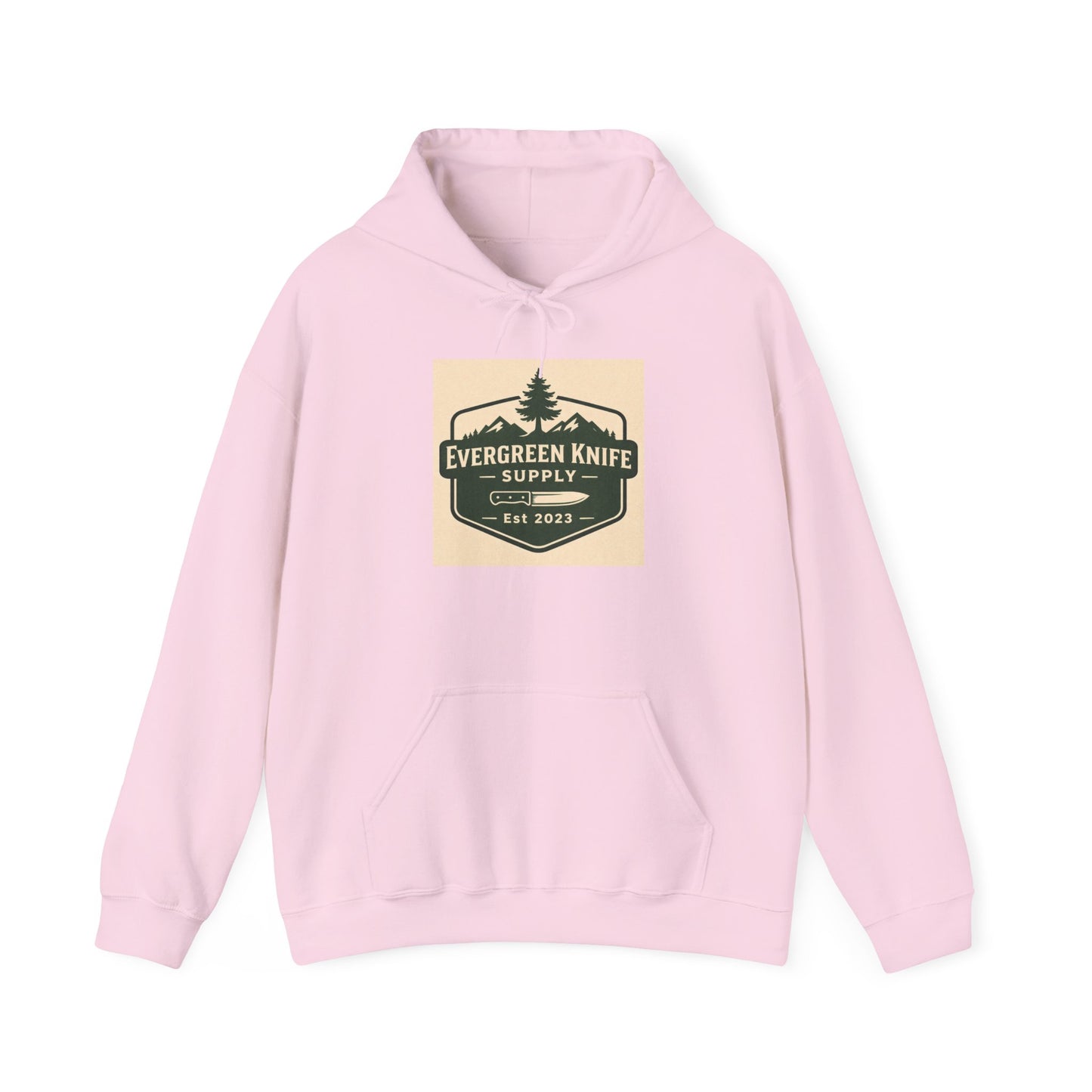 Evergreen Knife Supply Hoodie – Outdoor Camping Logo Sweatshirt