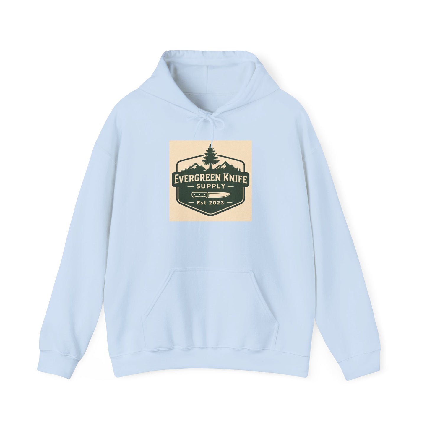 Evergreen Knife Supply Hoodie – Outdoor Camping Logo Sweatshirt