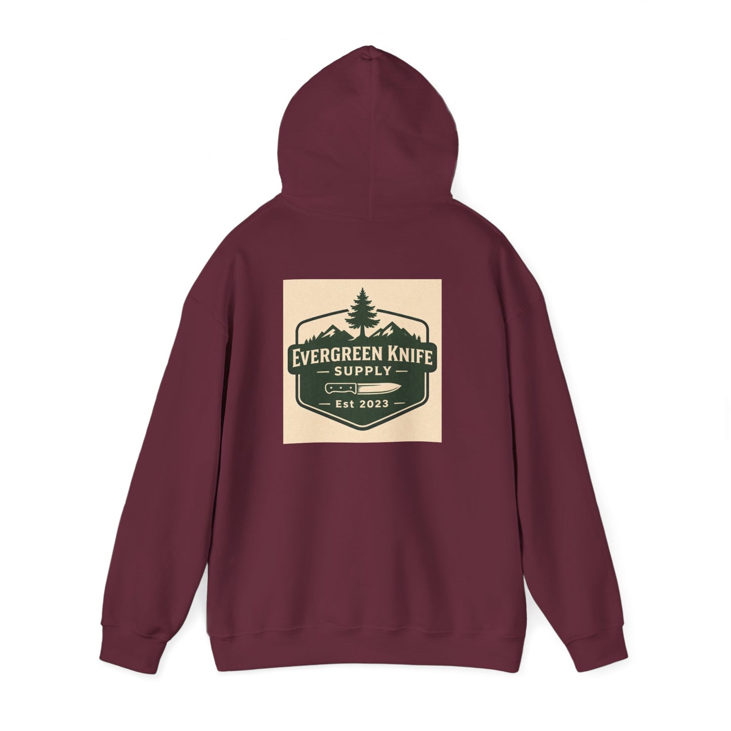 Evergreen Knife Supply Hoodie – Outdoor Camping Logo Sweatshirt