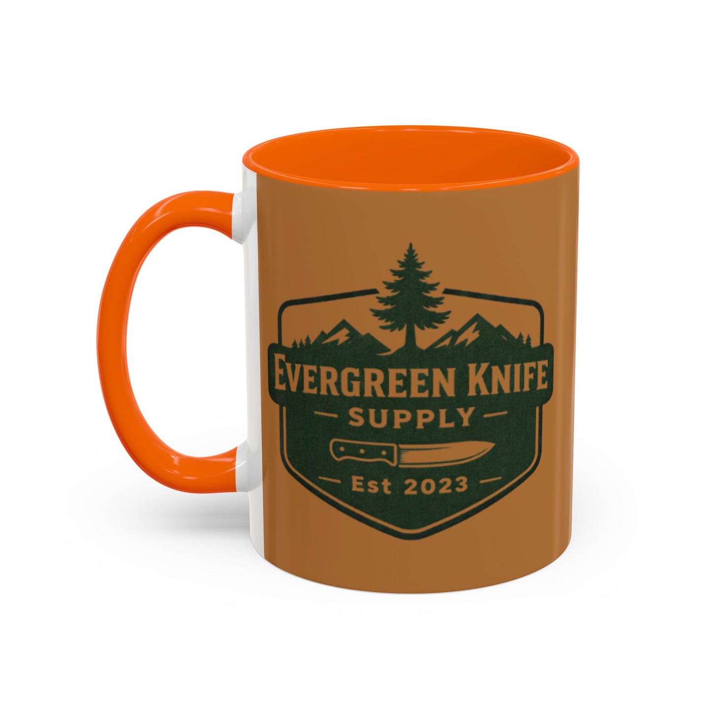 Evergreen Knife Supply Coffee Mug — Rustic Outdoor Logo Accent Mug