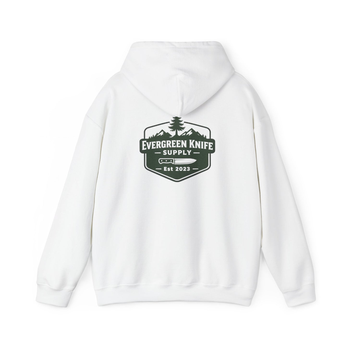 Evergreen Knife Supply Hoodie – Outdoor Camping Logo Sweatshirt