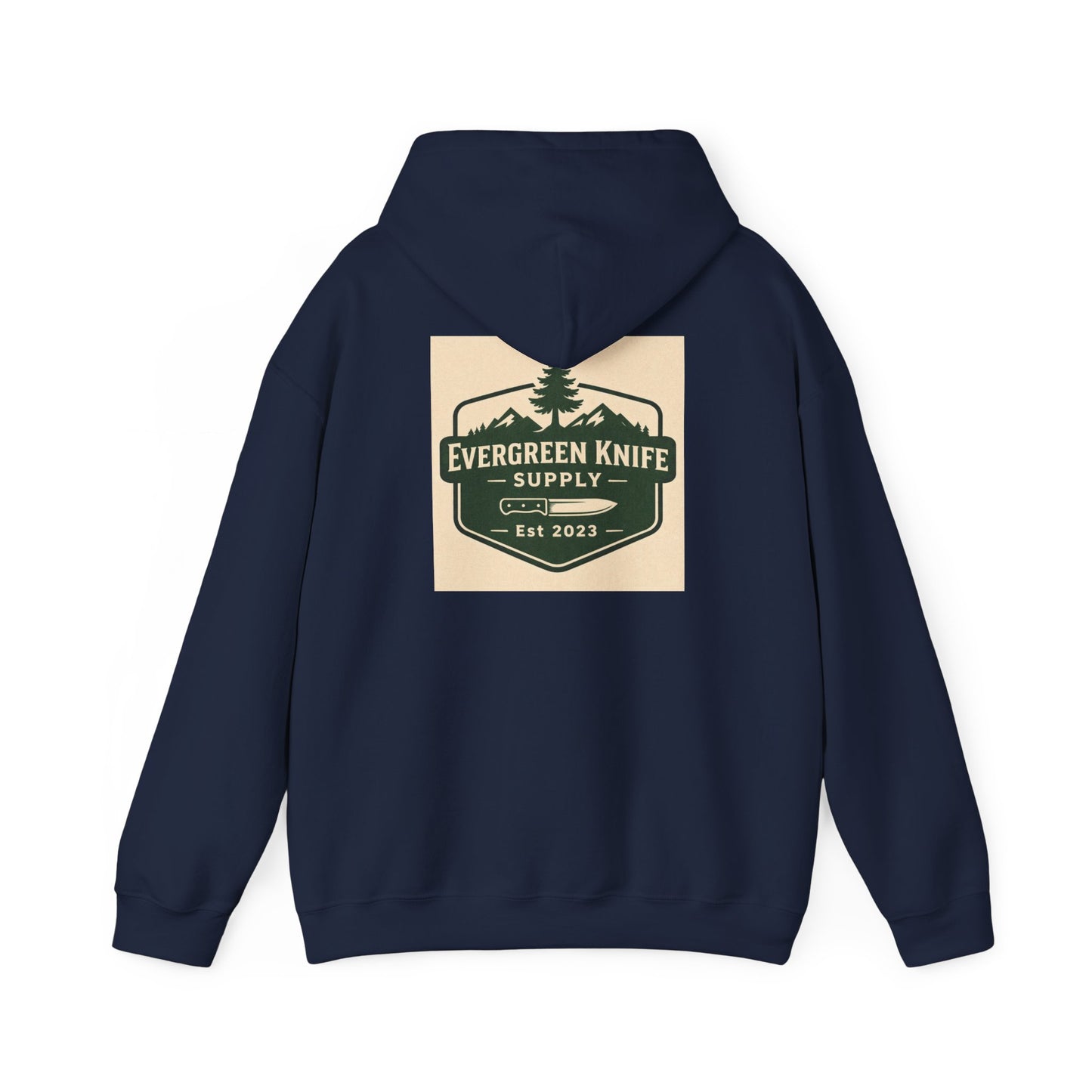 Evergreen Knife Supply Hoodie – Outdoor Camping Logo Sweatshirt