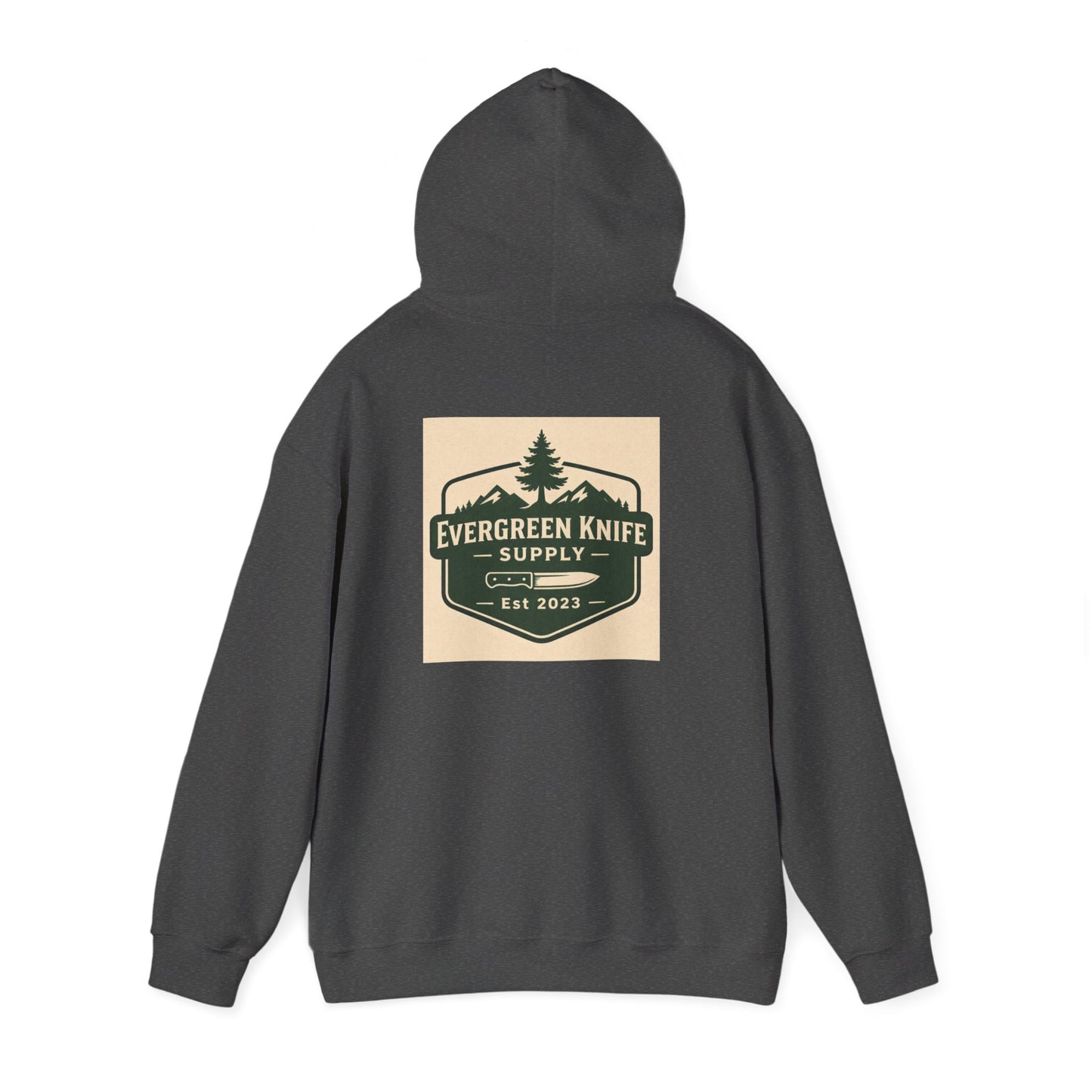 Evergreen Knife Supply Hoodie – Outdoor Camping Logo Sweatshirt