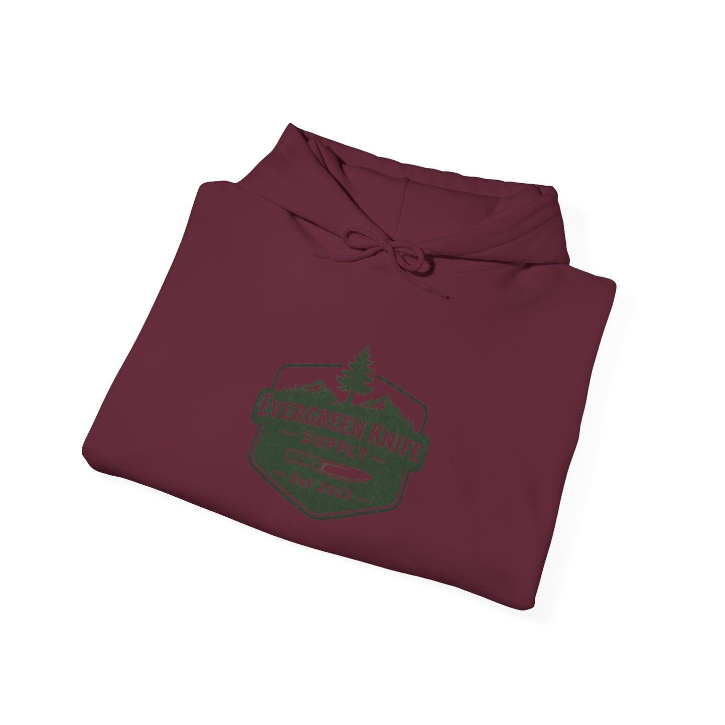 Evergreen Knife Supply Hoodie – Outdoor Camping Logo Sweatshirt