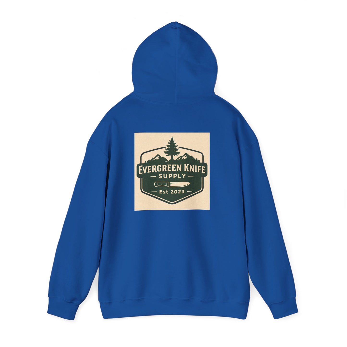 Evergreen Knife Supply Hoodie – Outdoor Camping Logo Sweatshirt