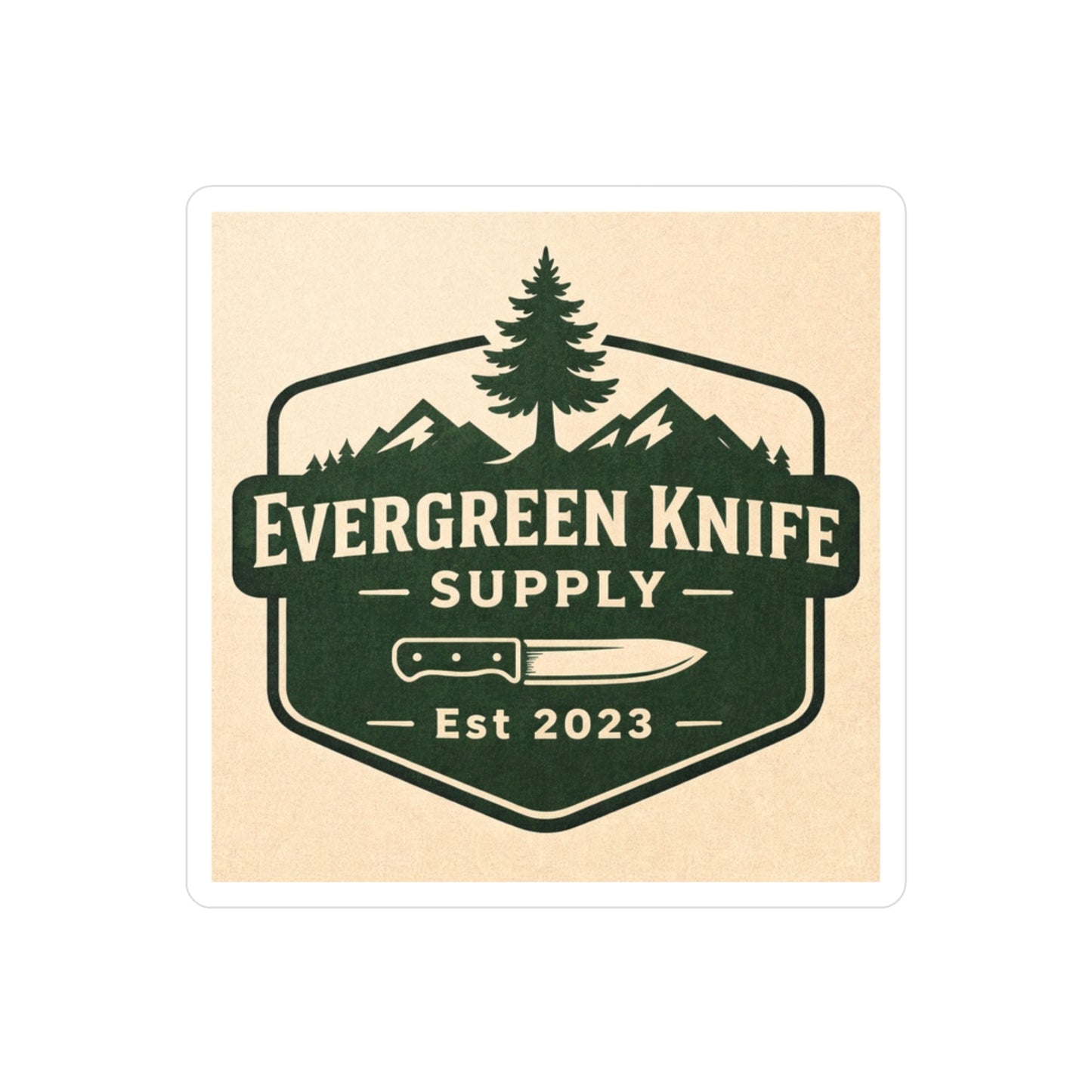 Evergreen Knife Supply Vinyl Sticker — Outdoor Knife Logo Decal (Kiss-Cut)