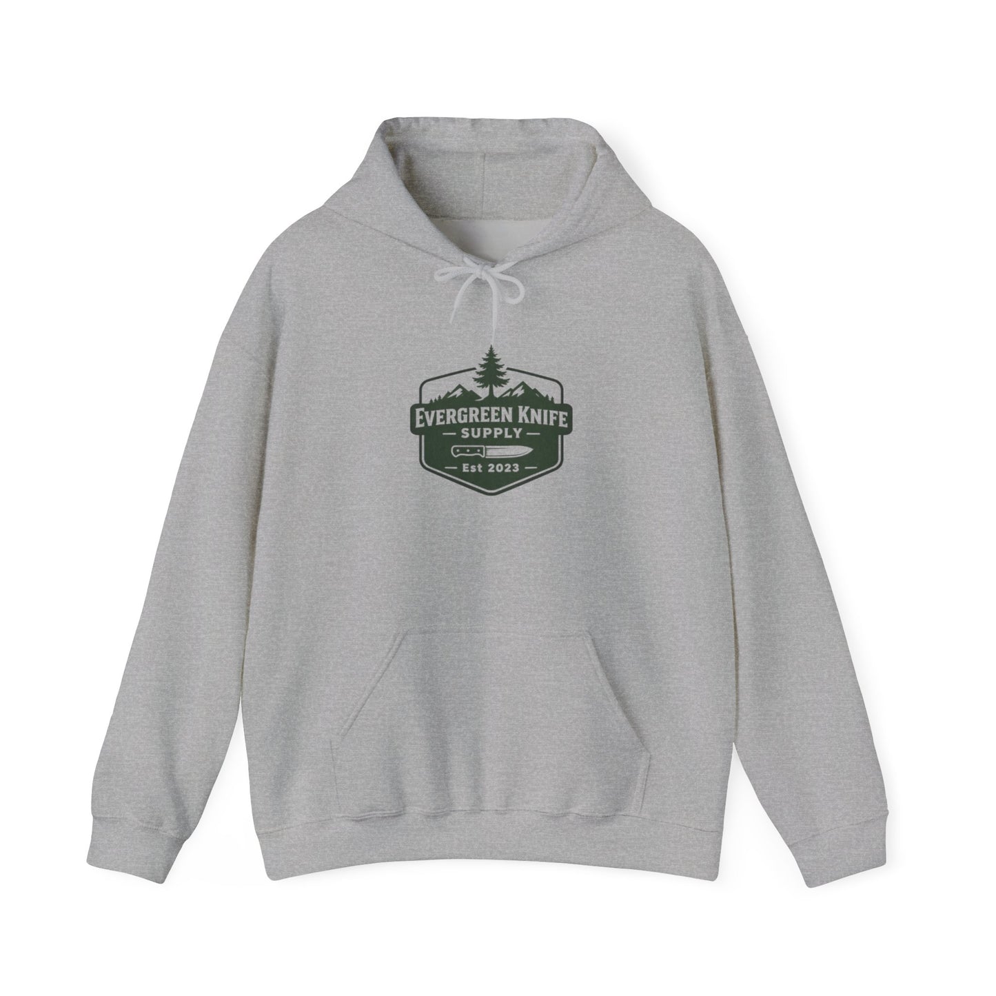 Evergreen Knife Supply Hoodie – Outdoor Camping Logo Sweatshirt