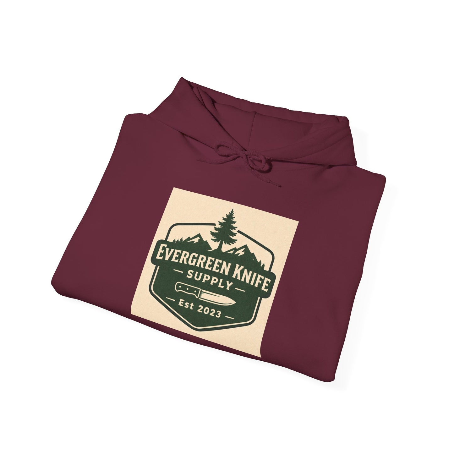 Evergreen Knife Supply Hoodie – Outdoor Camping Logo Sweatshirt