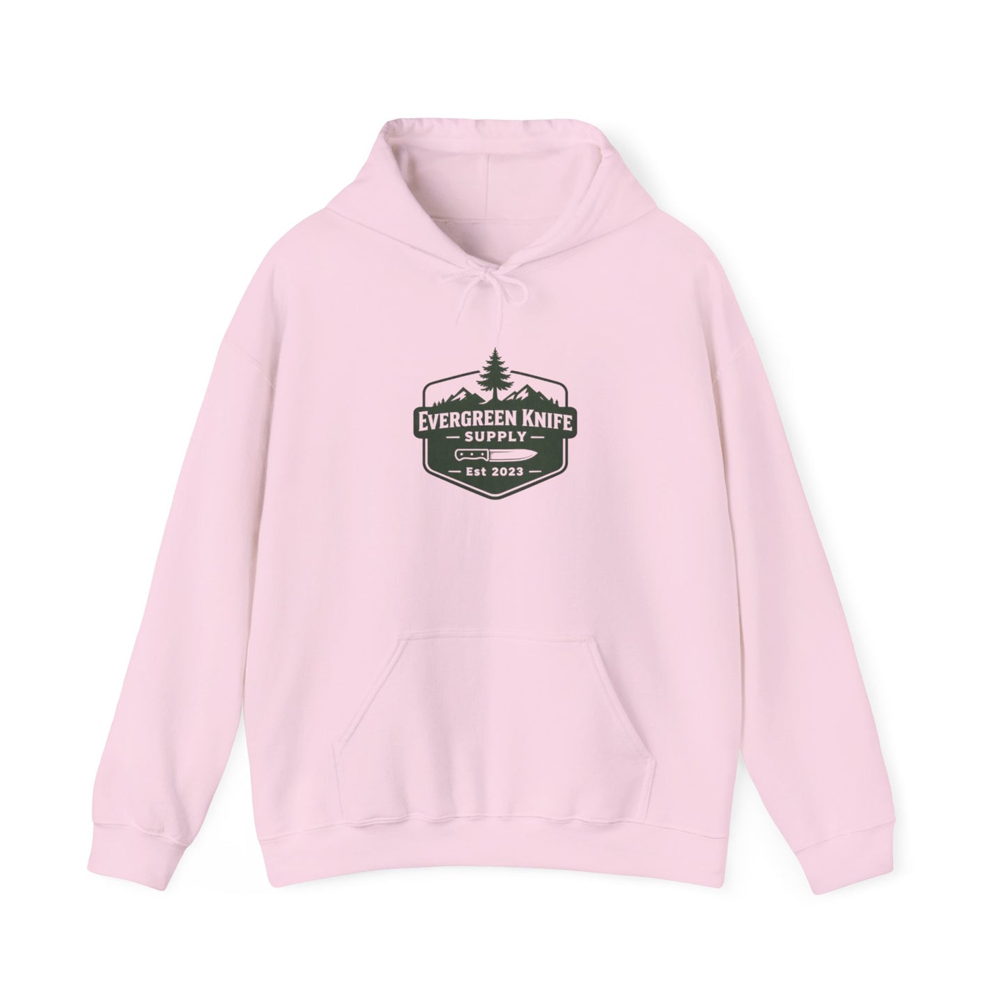 Evergreen Knife Supply Hoodie – Outdoor Camping Logo Sweatshirt
