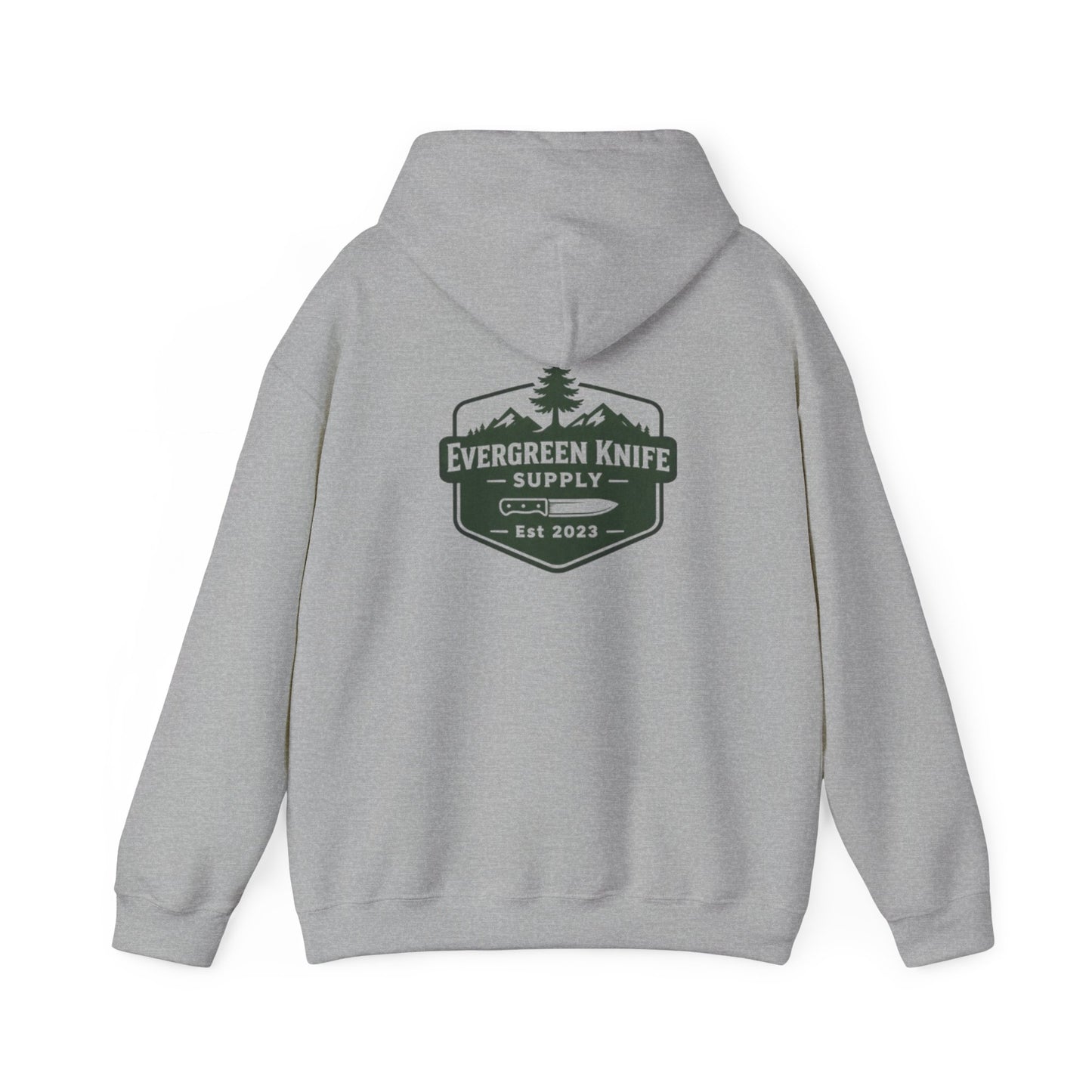 Evergreen Knife Supply Hoodie – Outdoor Camping Logo Sweatshirt