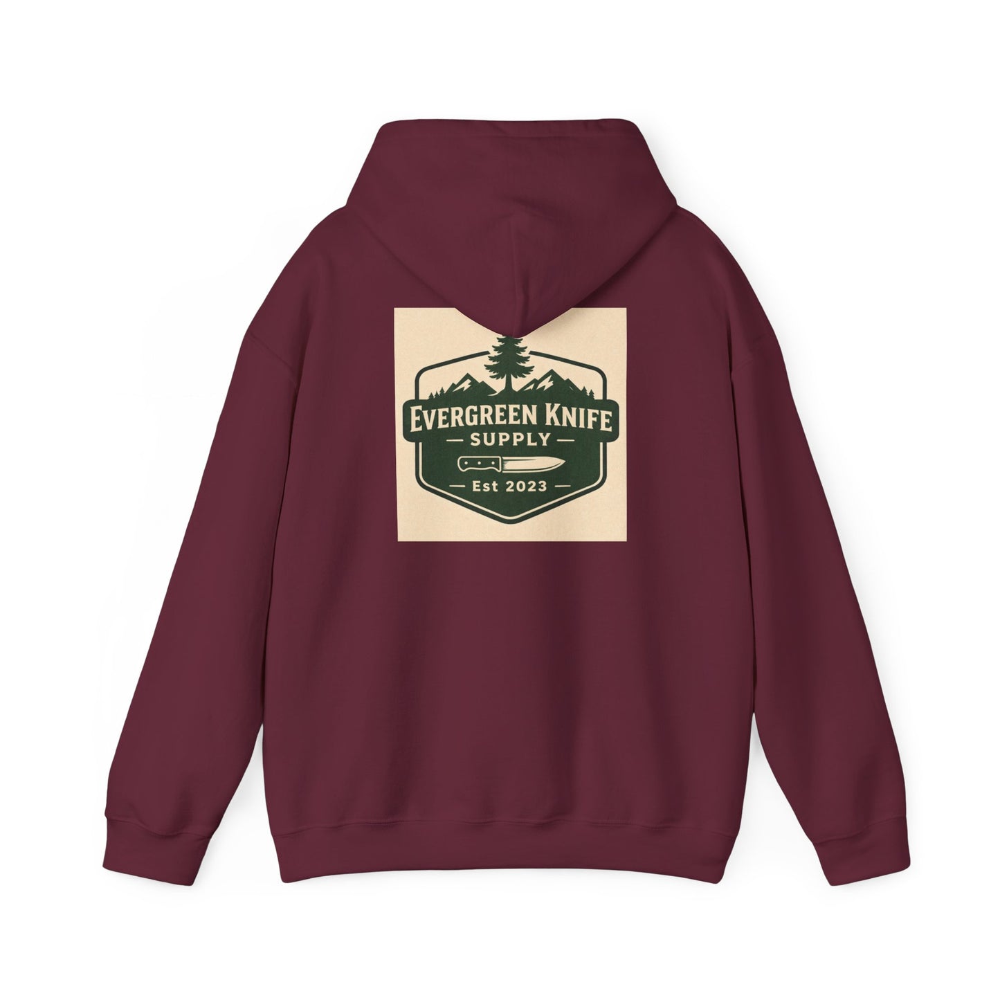 Evergreen Knife Supply Hoodie – Outdoor Camping Logo Sweatshirt