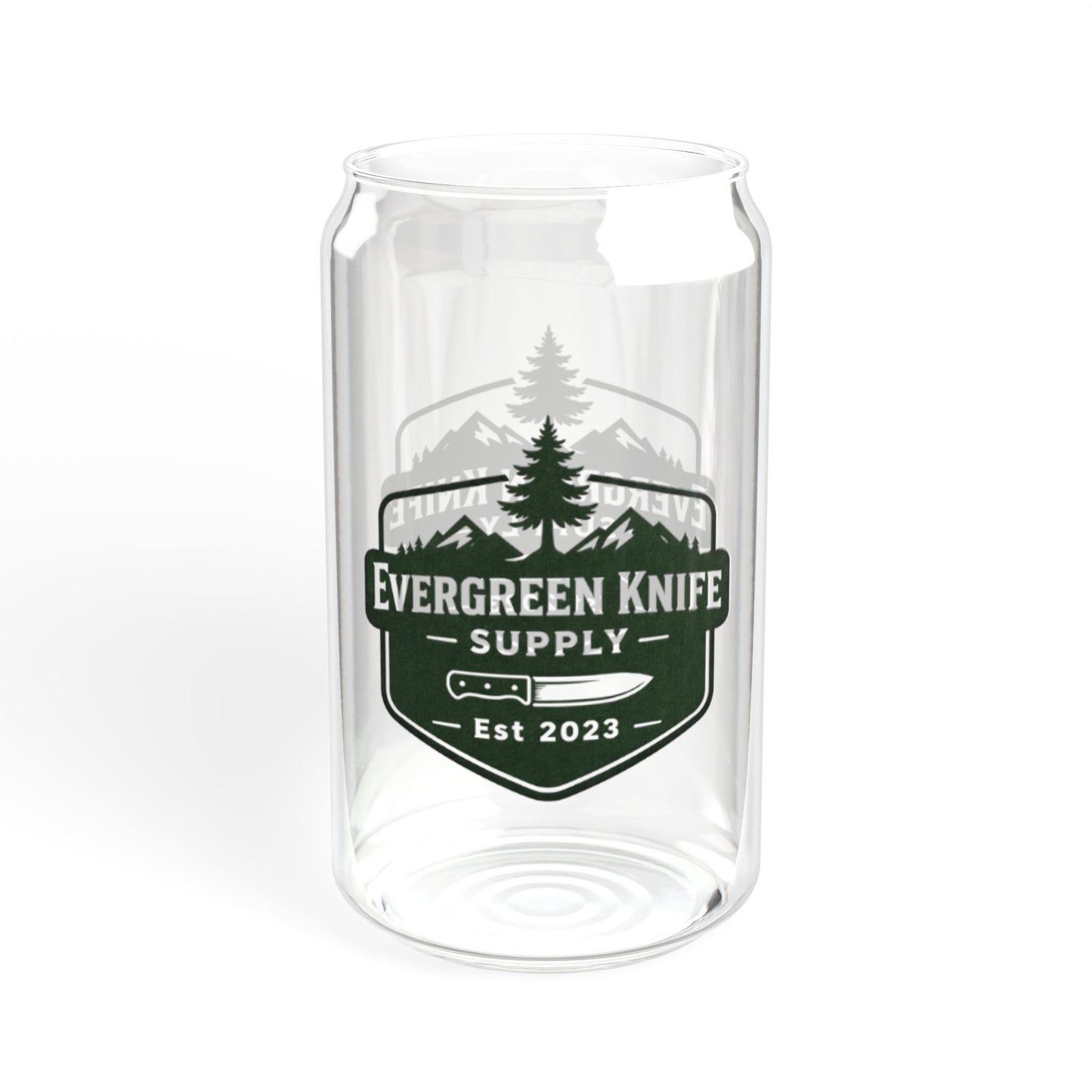 Evergreen Knife Supply 16oz Sipper Glass – Bamboo Lid Travel Tumbler