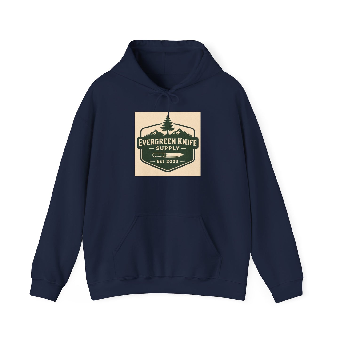 Evergreen Knife Supply Hoodie – Outdoor Camping Logo Sweatshirt