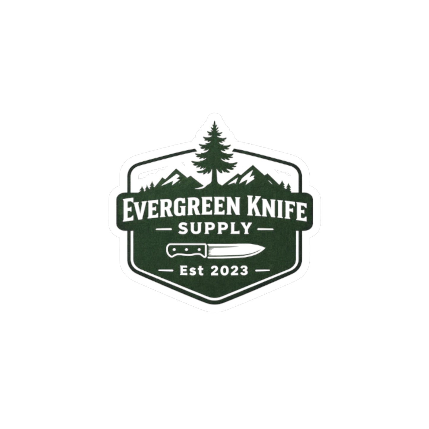 Evergreen Knife Supply Vinyl Sticker — Outdoor Knife Logo Decal (Kiss-Cut)