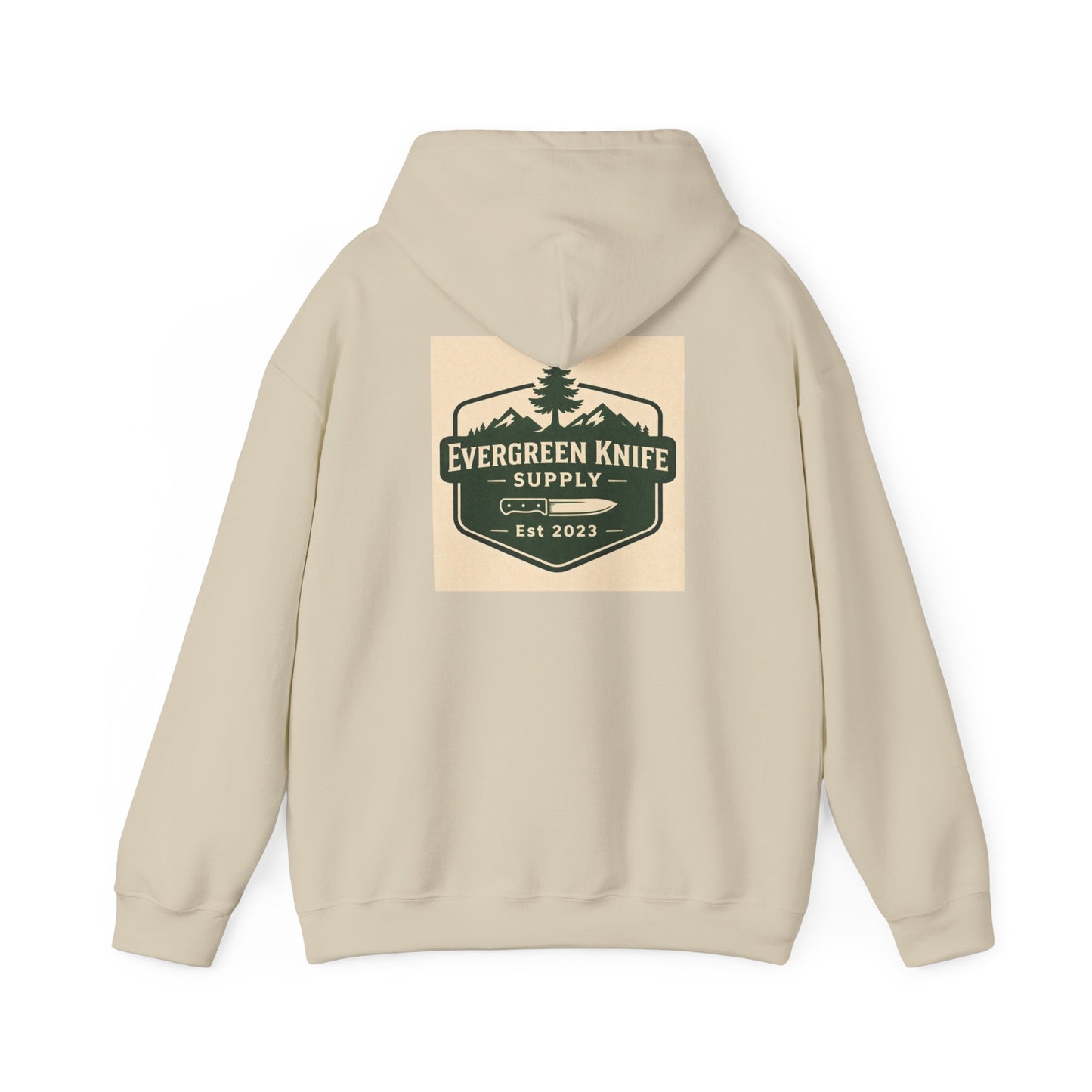 Evergreen Knife Supply Hoodie – Outdoor Camping Logo Sweatshirt