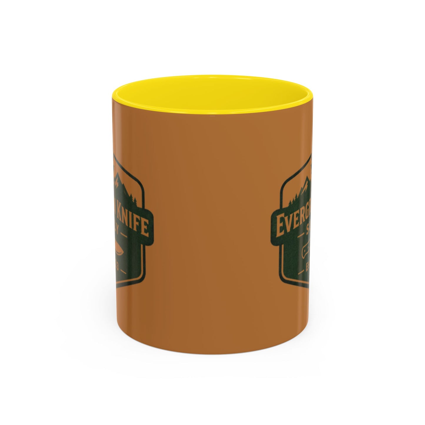 Evergreen Knife Supply Coffee Mug — Rustic Outdoor Logo Accent Mug