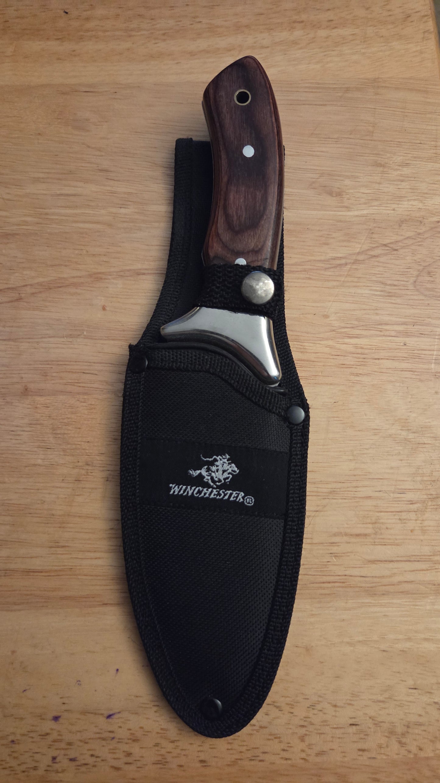 Winchester Pakka Wood Gut Hook Fixed Blade Knife
