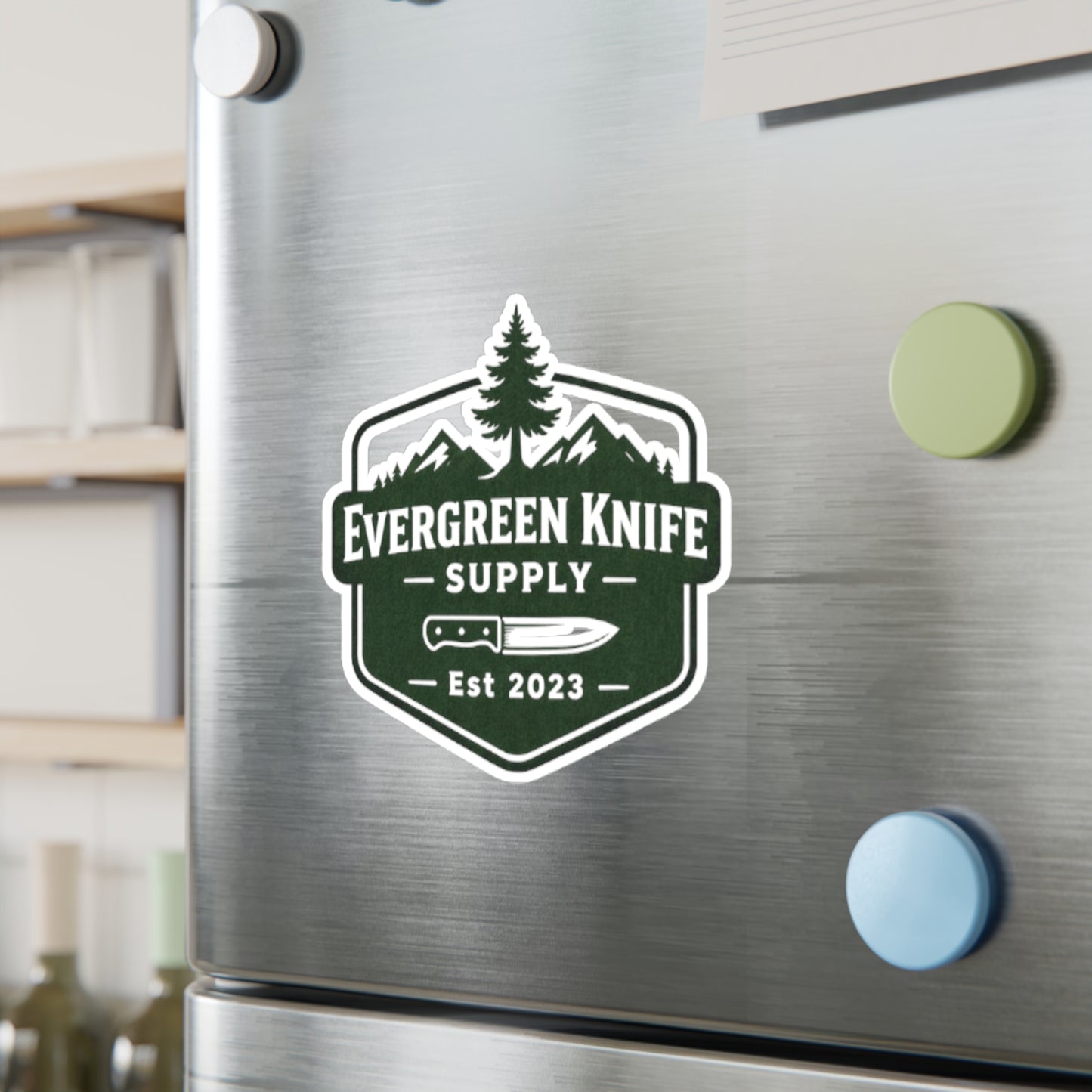 Evergreen Knife Supply Vinyl Sticker — Outdoor Knife Logo Decal (Kiss-Cut)