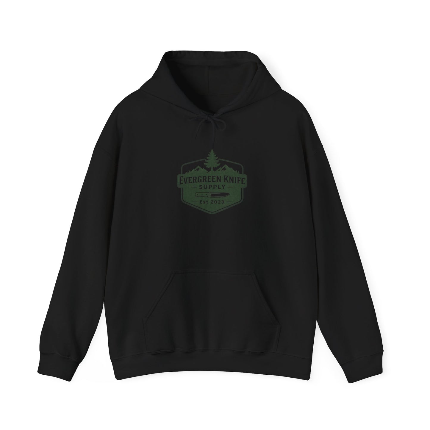 Evergreen Knife Supply Hoodie – Outdoor Camping Logo Sweatshirt
