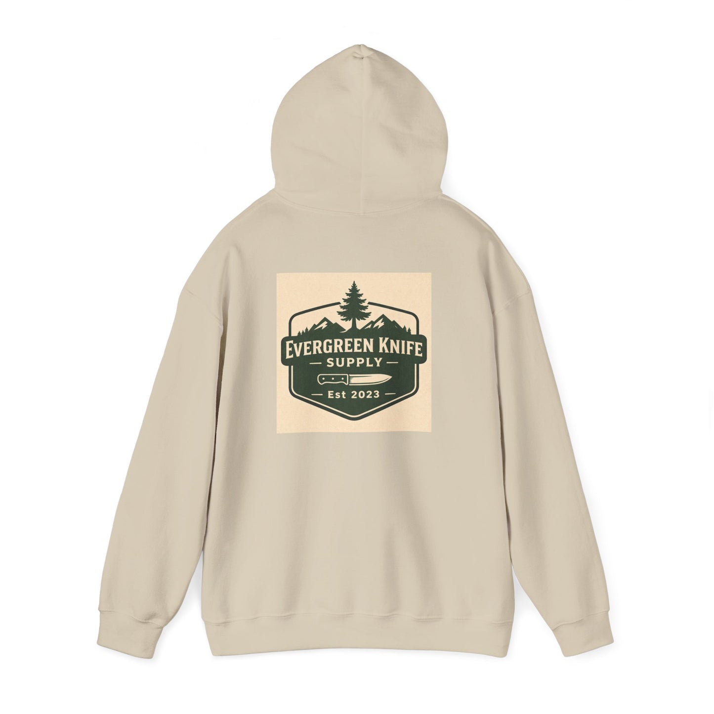 Evergreen Knife Supply Hoodie – Outdoor Camping Logo Sweatshirt