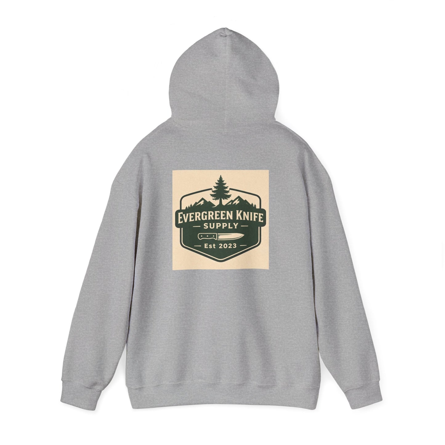 Evergreen Knife Supply Hoodie – Outdoor Camping Logo Sweatshirt