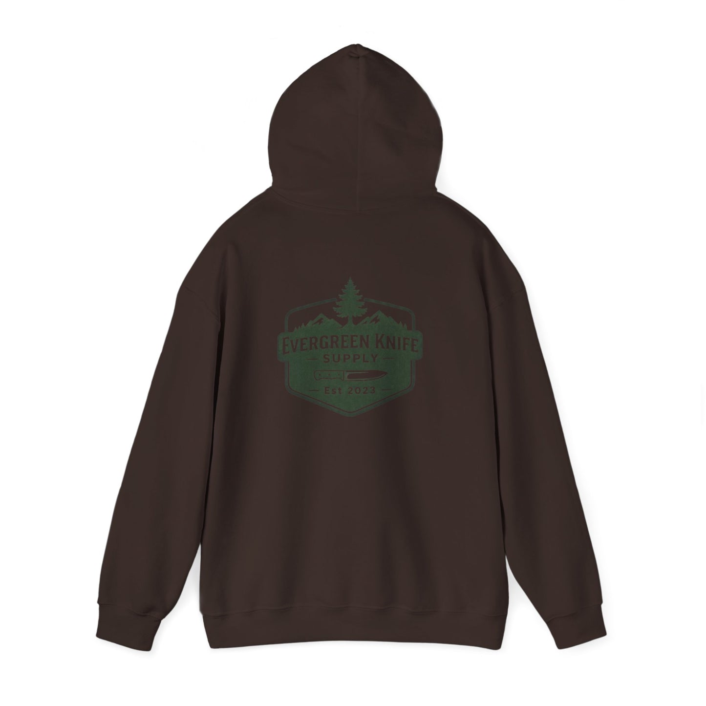 Evergreen Knife Supply Hoodie – Outdoor Camping Logo Sweatshirt