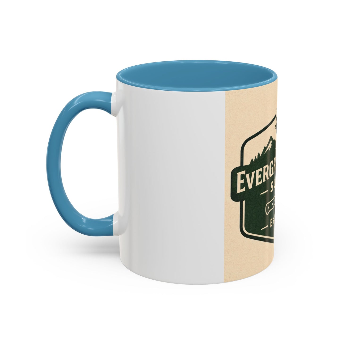 Evergreen Knife Supply Coffee Mug — Rustic Outdoor Logo Accent Mug