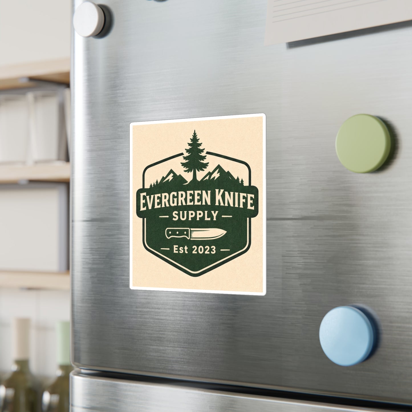 Evergreen Knife Supply Vinyl Sticker — Outdoor Knife Logo Decal (Kiss-Cut)