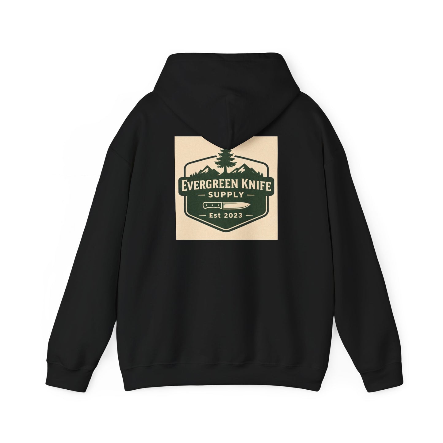 Evergreen Knife Supply Hoodie – Outdoor Camping Logo Sweatshirt