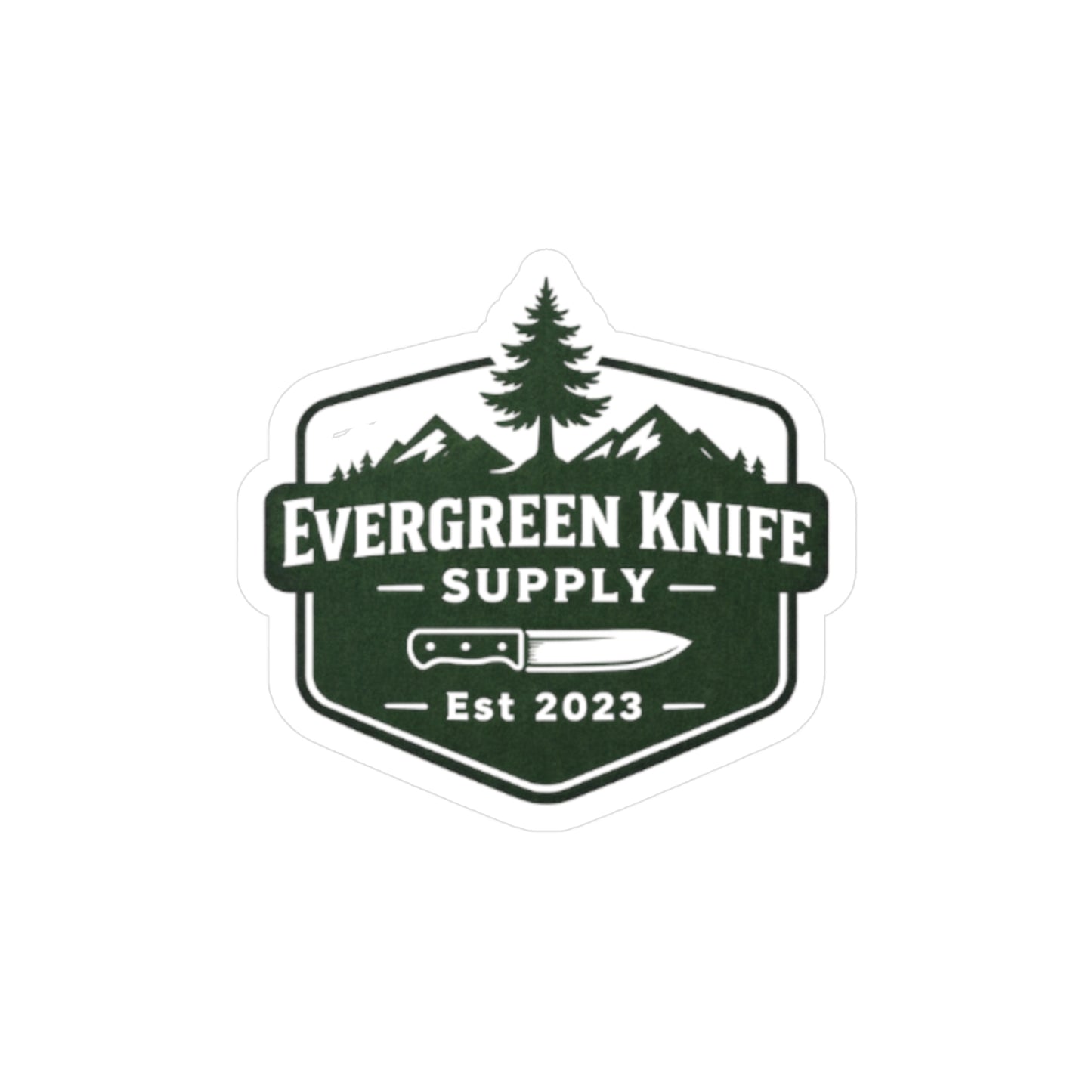 Evergreen Knife Supply Vinyl Sticker — Outdoor Knife Logo Decal (Kiss-Cut)