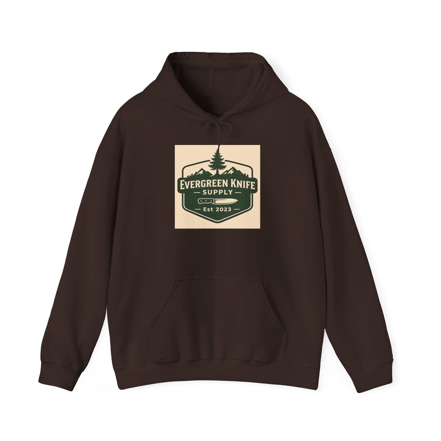 Evergreen Knife Supply Hoodie – Outdoor Camping Logo Sweatshirt
