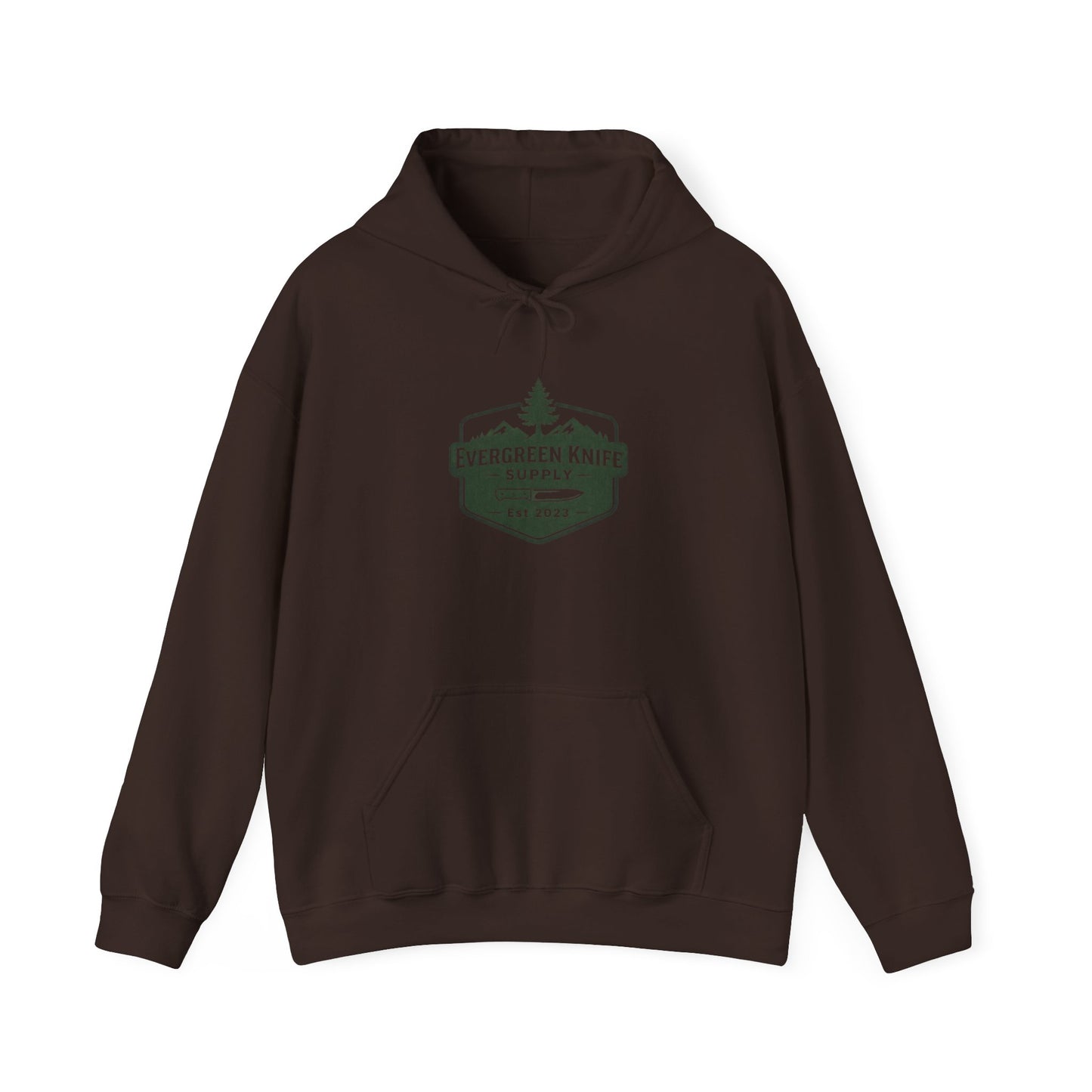 Evergreen Knife Supply Hoodie – Outdoor Camping Logo Sweatshirt