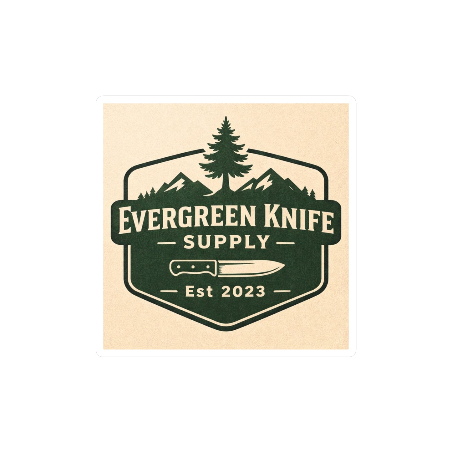Evergreen Knife Supply Vinyl Sticker — Outdoor Knife Logo Decal (Kiss-Cut)